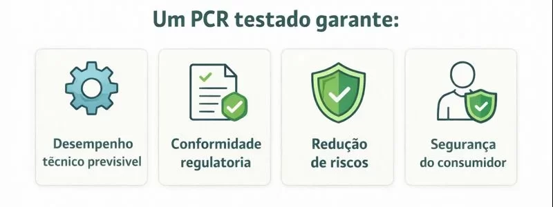 Ícones ilustrativos pasobreos 4 benefícios do PCR testado