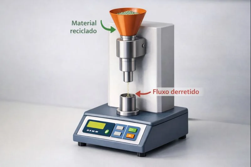 Equipamento de teste MFI para medir índice de fluidez de plástico reciclado PCR