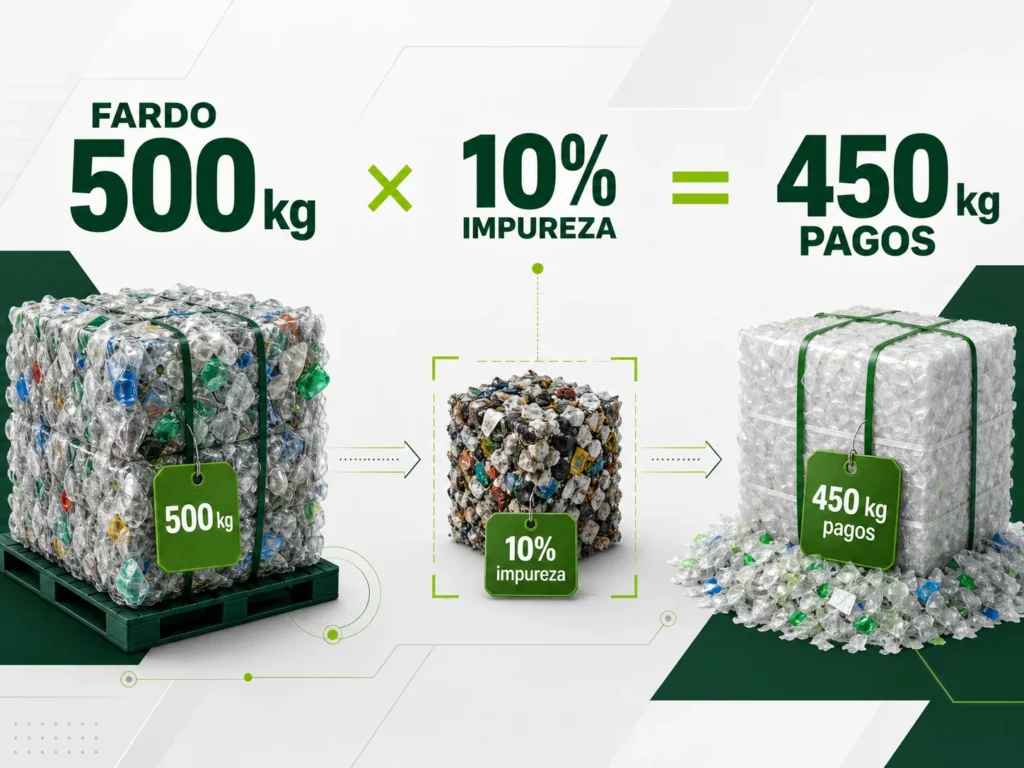 Infográfico impacto da impureza no preço do fardo plástico